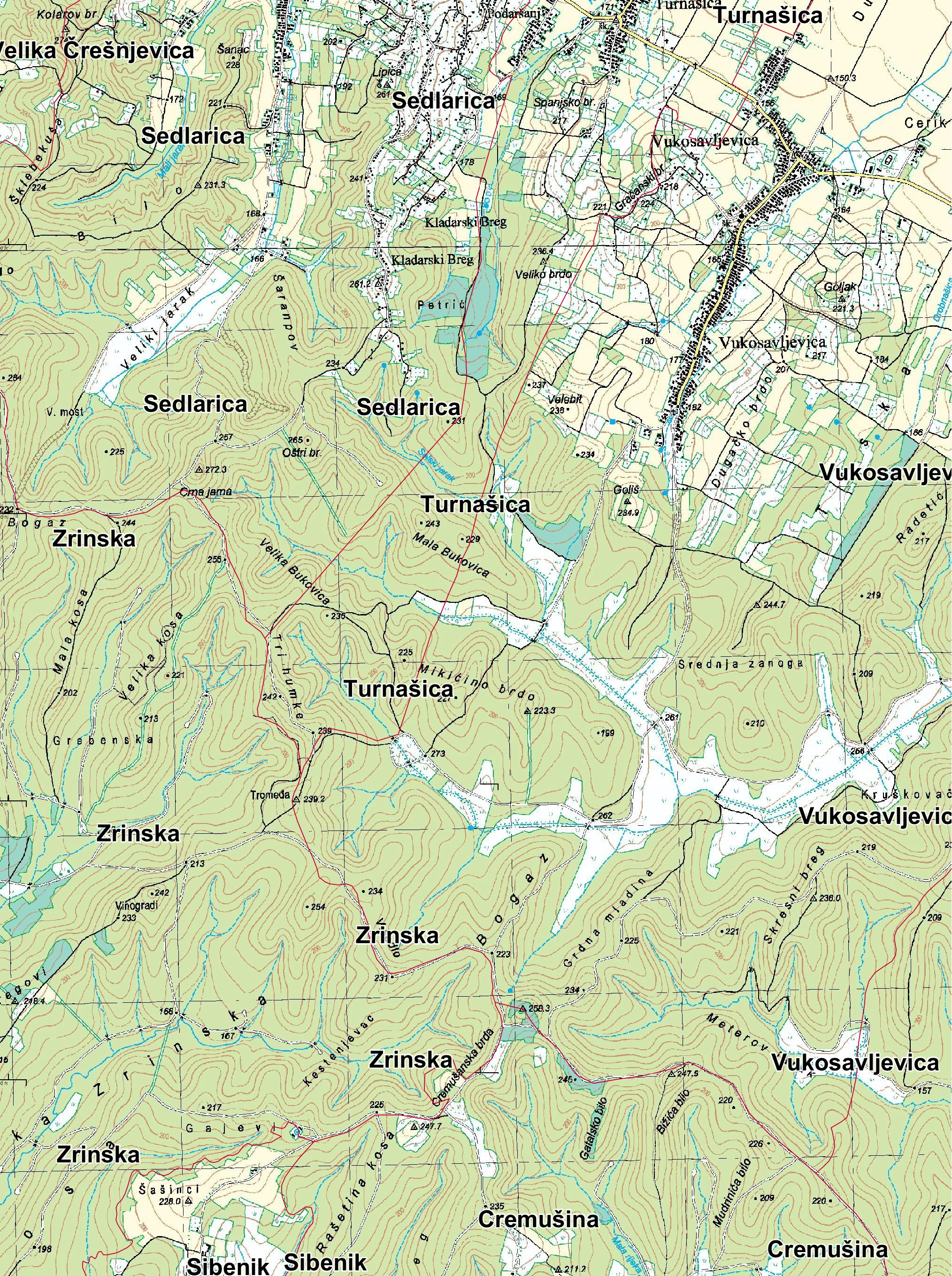 pitomača karta Vukosavljevica na topografskoj karti | Vukosavljevica pitomača karta